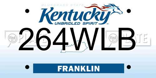 264WLB Kentucky License Plate