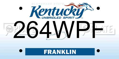 264WPF Kentucky License Plate