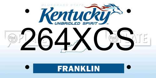264XCS Kentucky License Plate