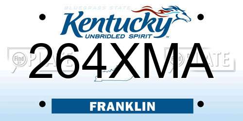 264XMA Kentucky License Plate