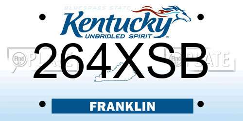 264XSB Kentucky License Plate
