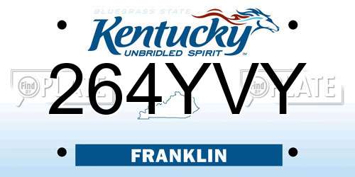 264YVY Kentucky License Plate