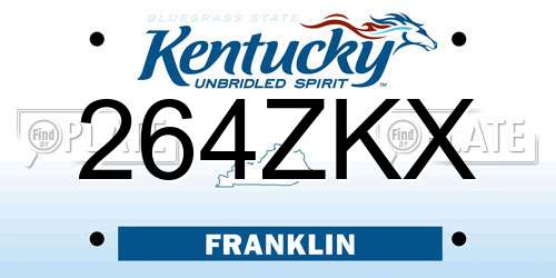 264ZKX Kentucky License Plate