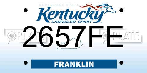2657FE Kentucky License Plate