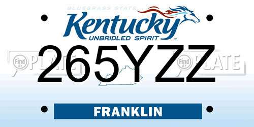 265YZZ Kentucky License Plate