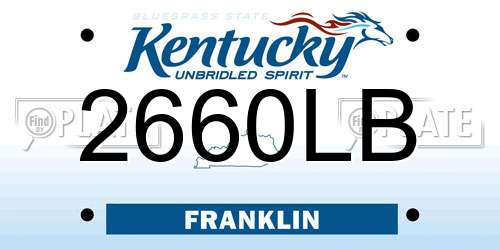2660LB Kentucky License Plate