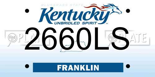2660LS Kentucky License Plate