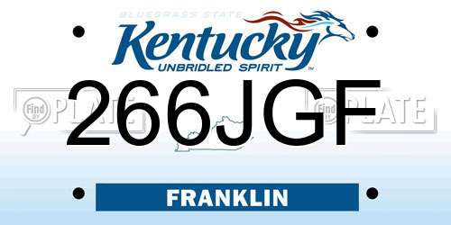 266JGF Kentucky License Plate