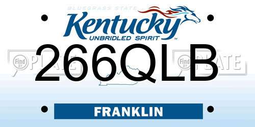 266QLB Kentucky License Plate