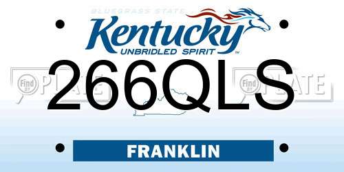 266QLS Kentucky License Plate