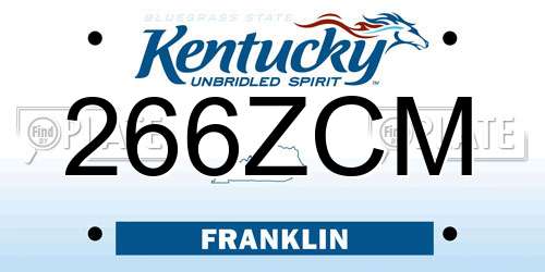 266ZCM Kentucky License Plate