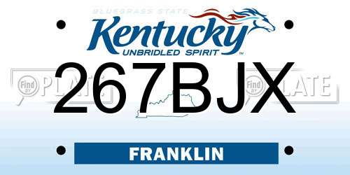 267BJX Kentucky License Plate