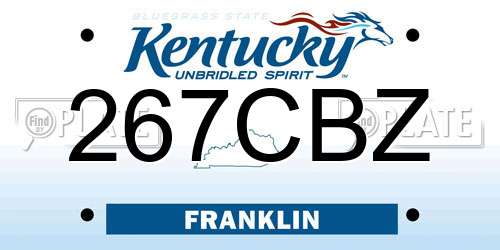 267CBZ Kentucky License Plate