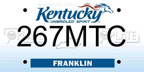 267MTC Kentucky License Plate