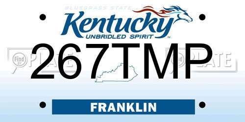267TMP Kentucky License Plate