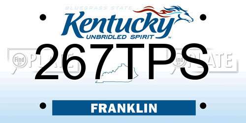 267TPS Kentucky License Plate