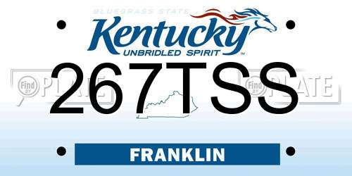 267TSS Kentucky License Plate