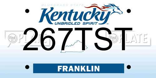 267TST Kentucky License Plate