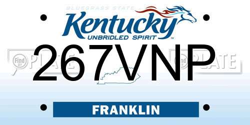 267VNP Kentucky License Plate