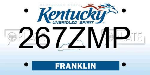 267ZMP Kentucky License Plate