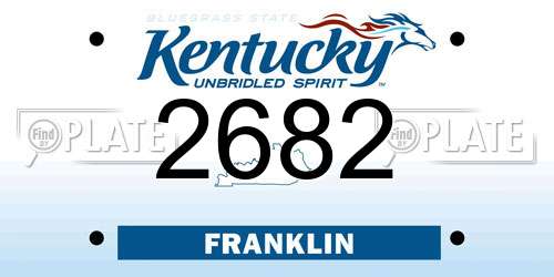2682 Kentucky License Plate