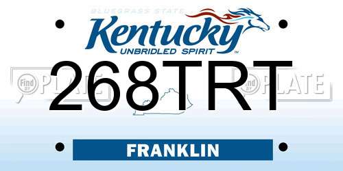 268TRT Kentucky License Plate