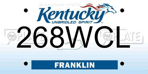 268WCL Kentucky License Plate