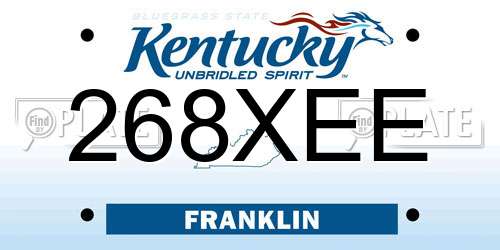 268XEE Kentucky License Plate
