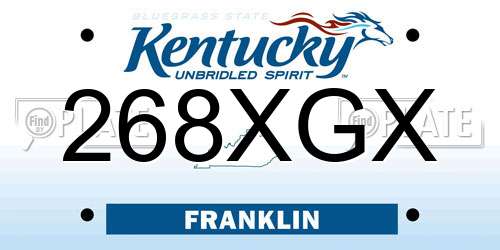 268XGX Kentucky License Plate