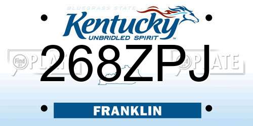 268ZPJ Kentucky License Plate