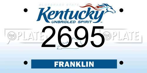2695 Kentucky License Plate
