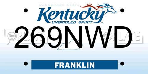 269NWD Kentucky License Plate