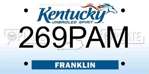 269PAM Kentucky License Plate