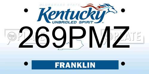269PMZ Kentucky License Plate