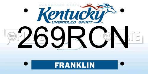 269RCN Kentucky License Plate