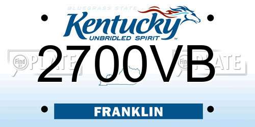 2700VB Kentucky License Plate