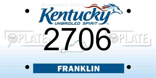 2706 Kentucky License Plate