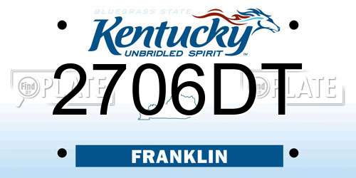 2706DT Kentucky License Plate