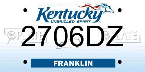 2706DZ Kentucky License Plate