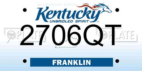 2706QT Kentucky License Plate