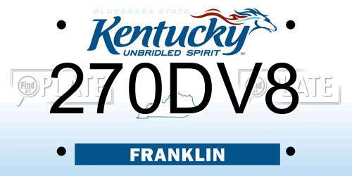 270DV8 Kentucky License Plate