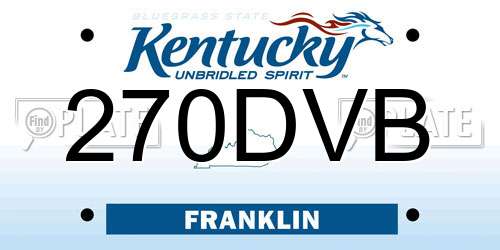 270DVB Kentucky License Plate