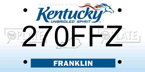 270FFZ Kentucky License Plate