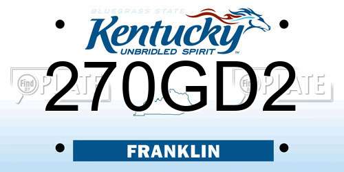 270GD2 Kentucky License Plate