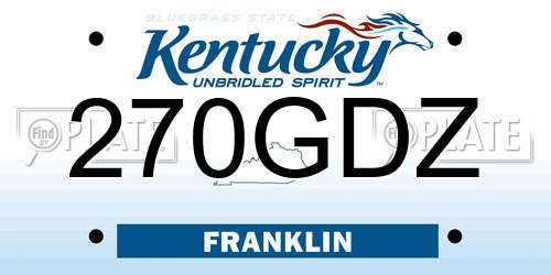270GDZ Kentucky License Plate