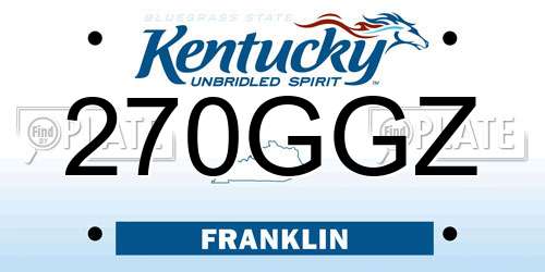 270GGZ Kentucky License Plate