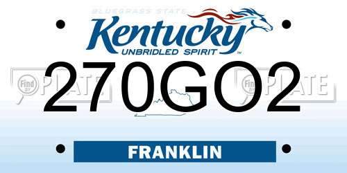 270GO2 Kentucky License Plate