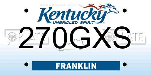 270GXS Kentucky License Plate