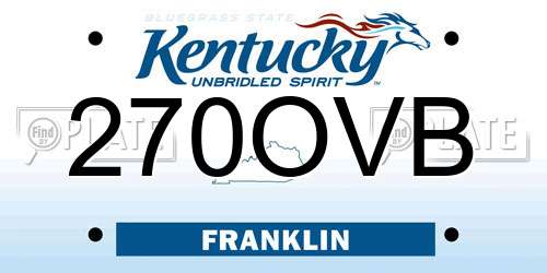 270OVB Kentucky License Plate