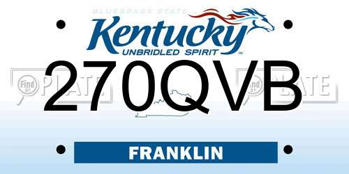 270QVB Kentucky License Plate